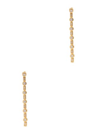X lucy williams tennis crystal-embellished 18kt gold-plated drop earrings