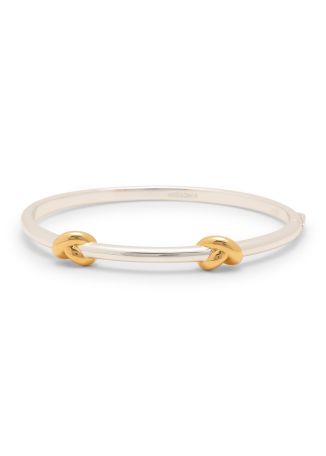 X lucy williams knotted 18kt gold-plated hinged bangle
