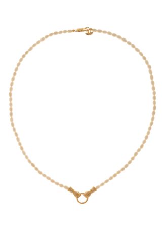 X harris reed in good hands pearl-embellished 18kt gold-plated necklace