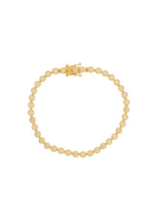 Crystal-embellished 18kt gold-plated tennis bracelet