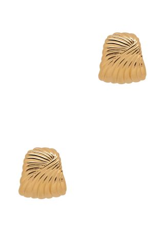 Ripple textured 18kt gold-plated stud earrings