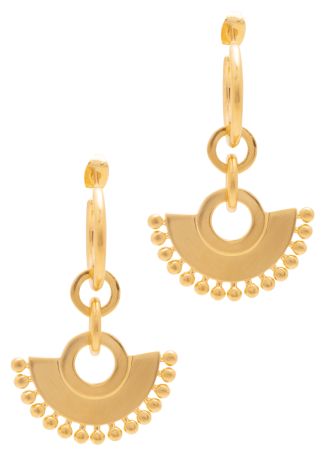 Zenyu fan bead-embellished 18kt gold-plated drop earrings
