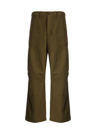 Slater field green wide-leg cotton trousers