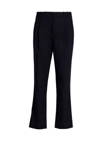 Bramble navy straight-leg rayon-blend trousers