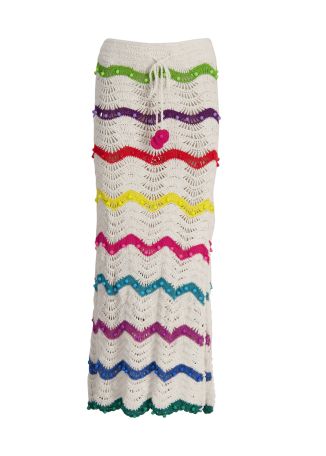 Comet crochet cotton-blend midi skirt