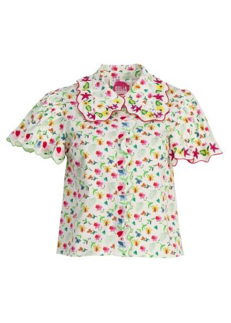 Vela floral-print stretch-cotton top