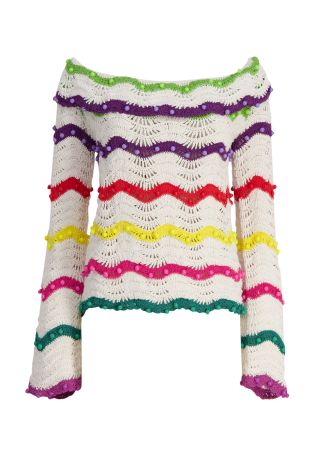 Comet crochet cotton-blend top
