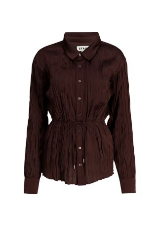 Suki brown plissé shirt