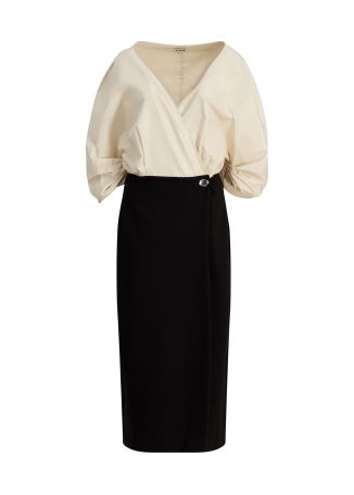 Orion two-tone taffeta midi dress