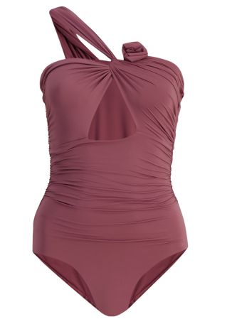 Rodríguez purple one-shoulder swimsuit