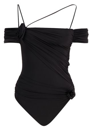 Fiorella black ruched swimsuit