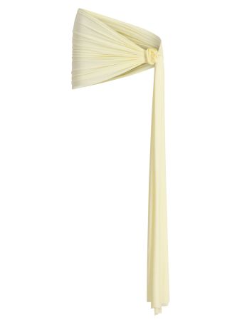 Pestagua off-white floral-embellished stretch-jersey pareo