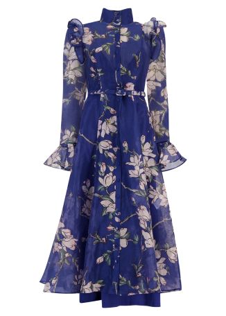 Katrina floral-print linen-blend midi dress