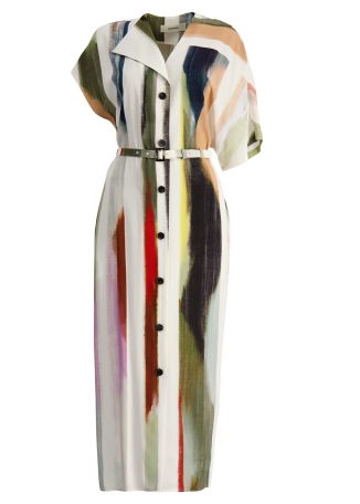 Empty striped rayon midi dress