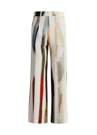 Empty striped rayon trousers