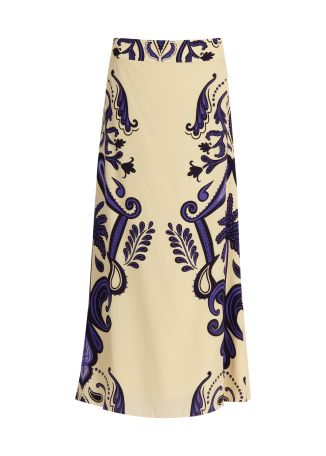 Everywhere printed silk maxi skirt