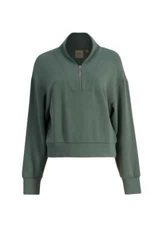 Davidson green cropped stretch-jersey sweatshirt
