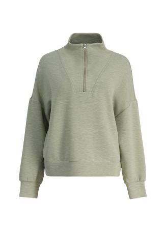 Hawley grey zip-detail stretch-jersey sweatshirt