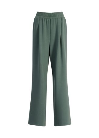 The Extra Wide Leg green stretch-jersey trousers