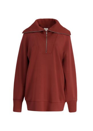 Xina brown zip-detail jumper