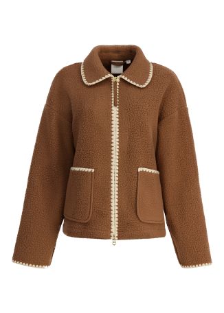 Ruiko brown embroidered fleece jacket