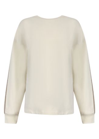 Hamsa Sunday white embroidered cotton-blend top