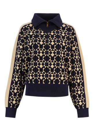 Cosmo Kairo geometric-jacquard cotton-blend jumper