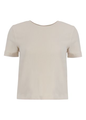 Shelter white ribbed stretch-modal T-shirt