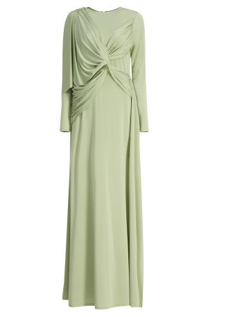Vert green twisted jersey maxi dress