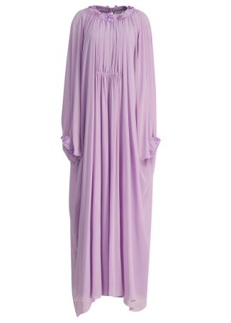 Lilac gathered maxi dress