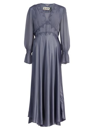 Arlena blue embroidered silk-blend maxi dress