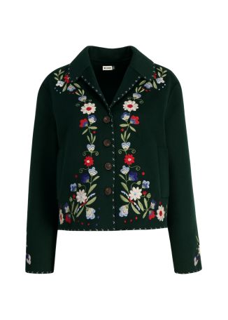 Jude floral-embroidered wool-blend jacket