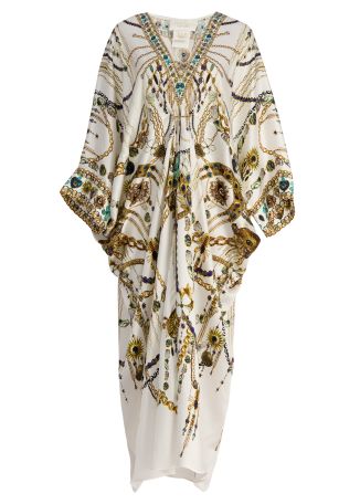 Chain gang printed silk kaftan