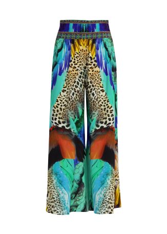Jungle Flight printed silk trousers