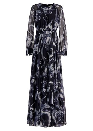 Floral-print voile maxi dress