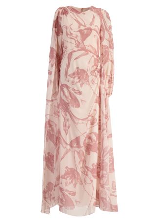Floral-print silk maxi dress