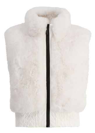 Dahlia white reversible faux fur vest