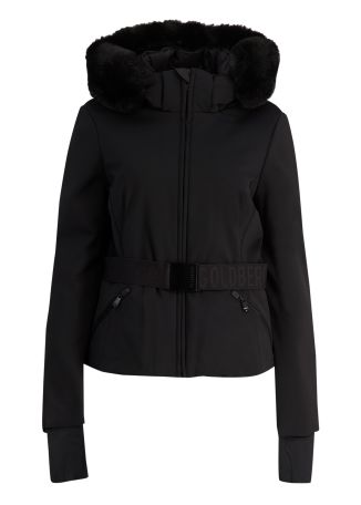 Hida black hooded ski jacket