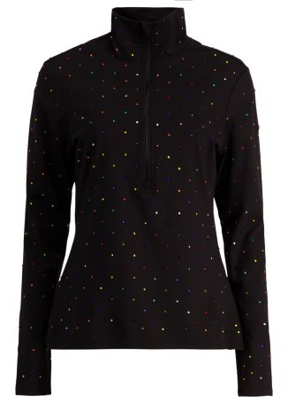 Eclair black crystal-embellished ski top
