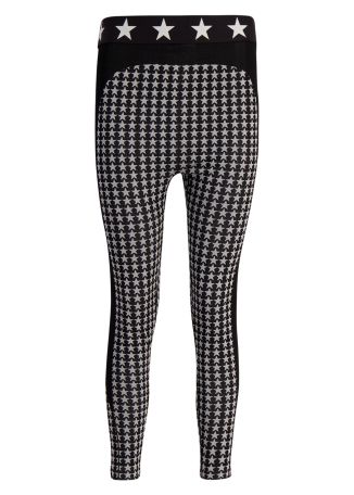 Celeste star-jacquard stretch-knit ski trousers