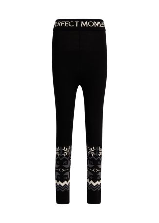 Nordic intarsia-knit wool ski leggings