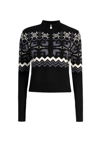 Nordic intarsia-knit wool ski top