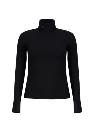 Seamless Thermal black logo modal-blend ski top