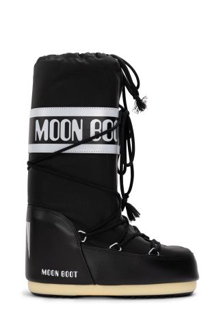 Icon black logo-print nylon mid-calf snow boots
