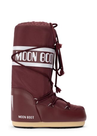 Icon burgundy logo-print nylon mid-calf snow boots