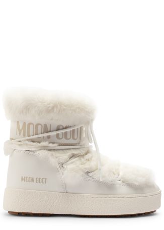 Ltrack Low white logo faux fur snow boots