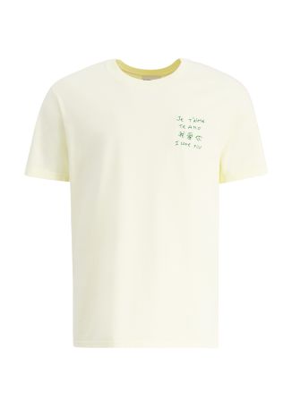 Popincourt yellow embroidered cotton t-shirt