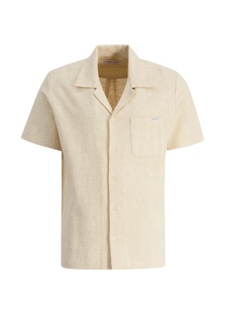 Germain beige textured cotton-blend shirt