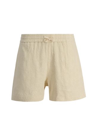 Herelle beige textured cotton-blend shorts