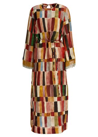 Marjorelle printed linen-blend midi dress